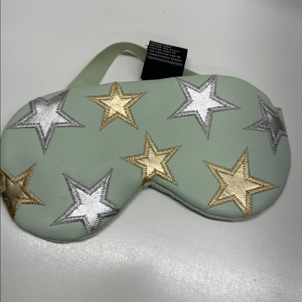 Free People x Understated Leather Cooling Embroidered Eye Mask Metallic Stars